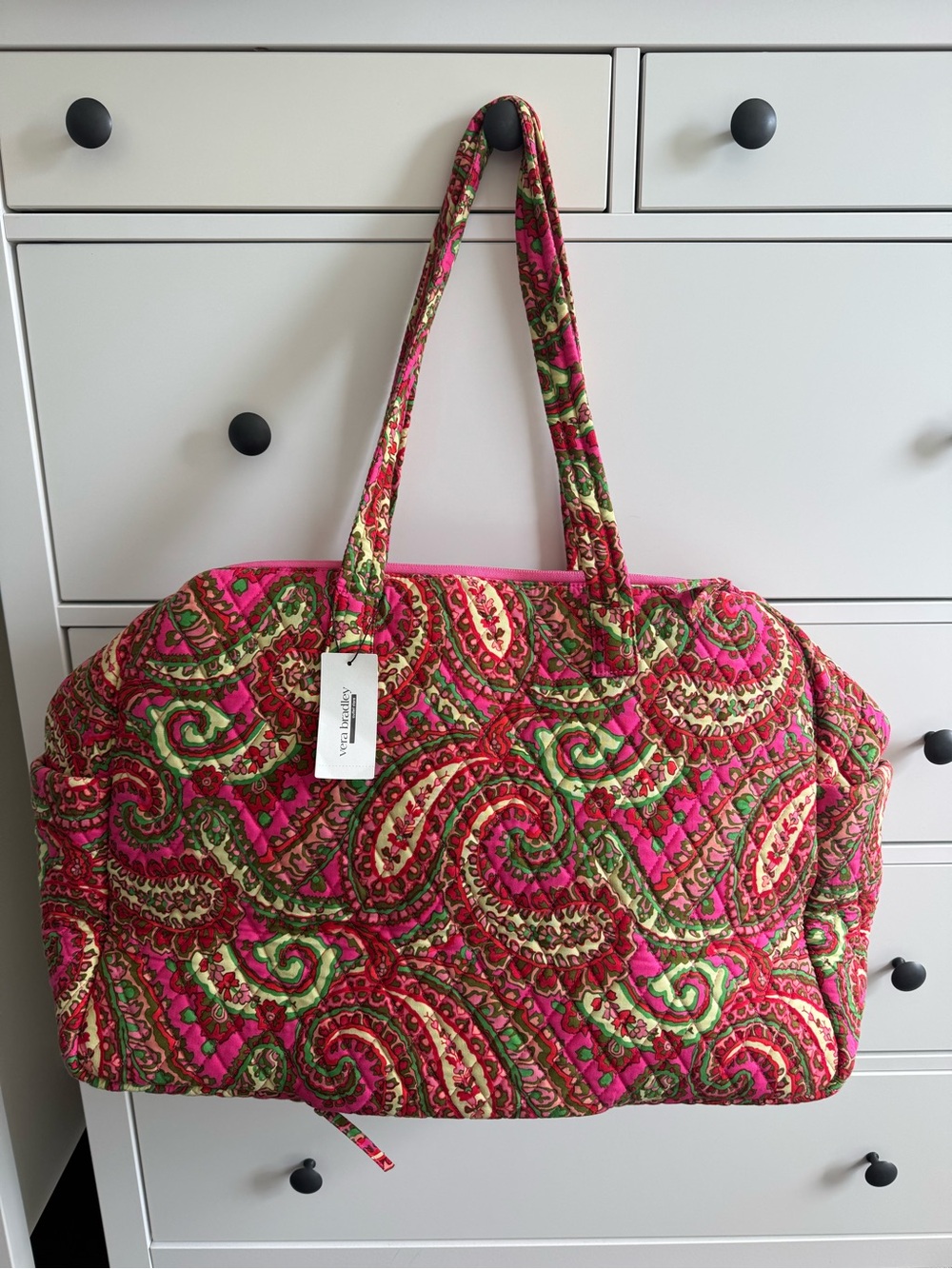 Vera Bradley large weekender travel bag in capri pink